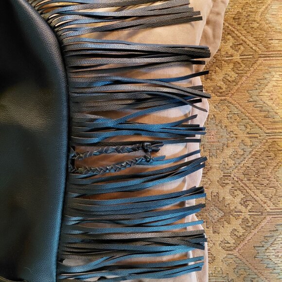 Victoria Secret Faux Leather Black Bucket Back Pack/Shoulder Bag - Picture 8 of 10